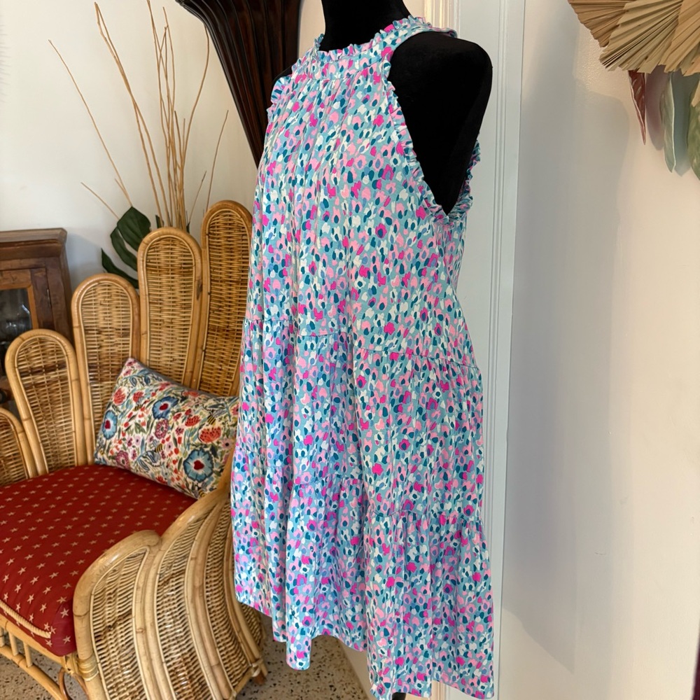 LILLY PULITZER Jerrica Swing Dress in Pink Blue Hottie Dottie! Great condition M - Picture 3 of 12